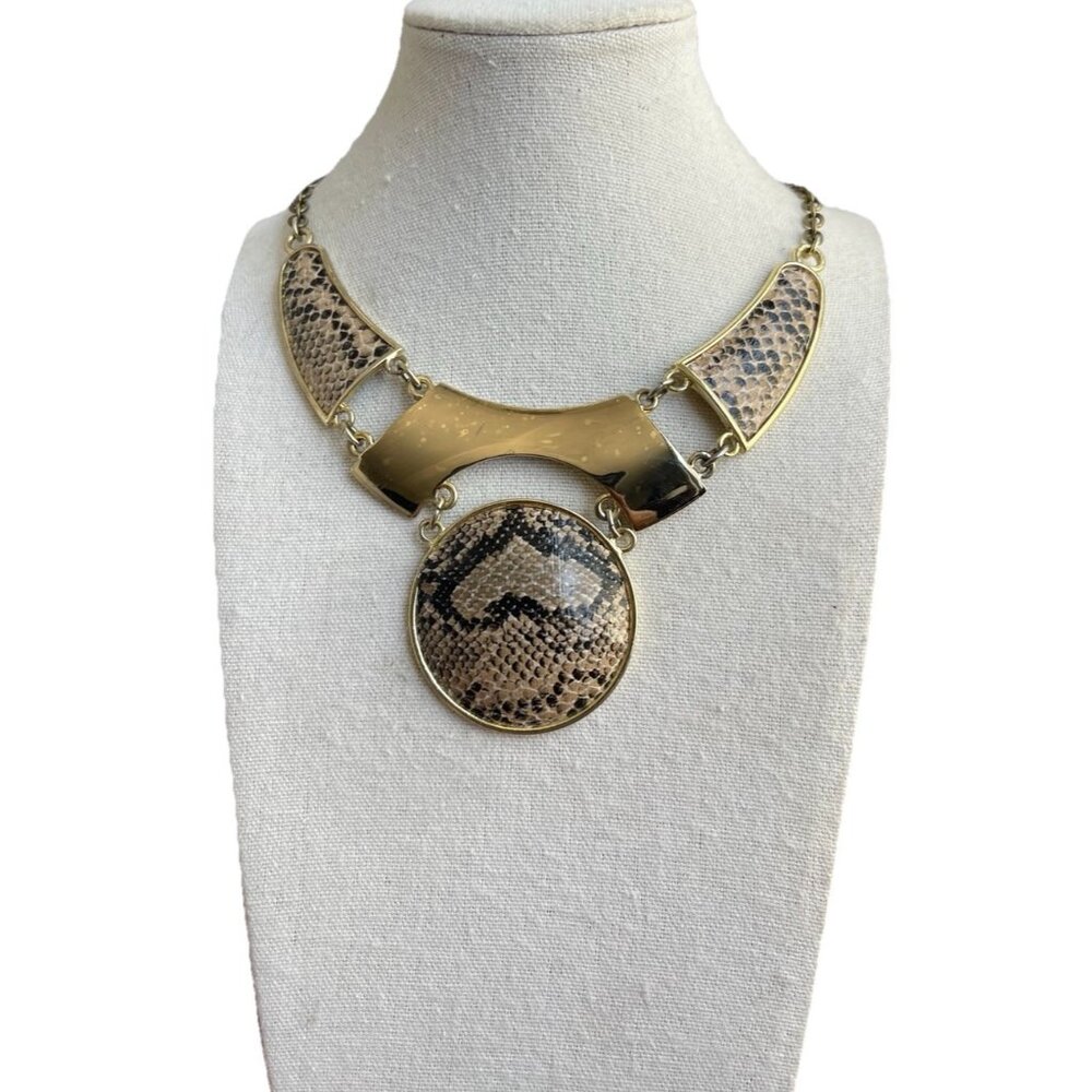 Vintage Mark By Avon Statement Necklace Snakeskin Boa Necklace Women’s Sz 20”